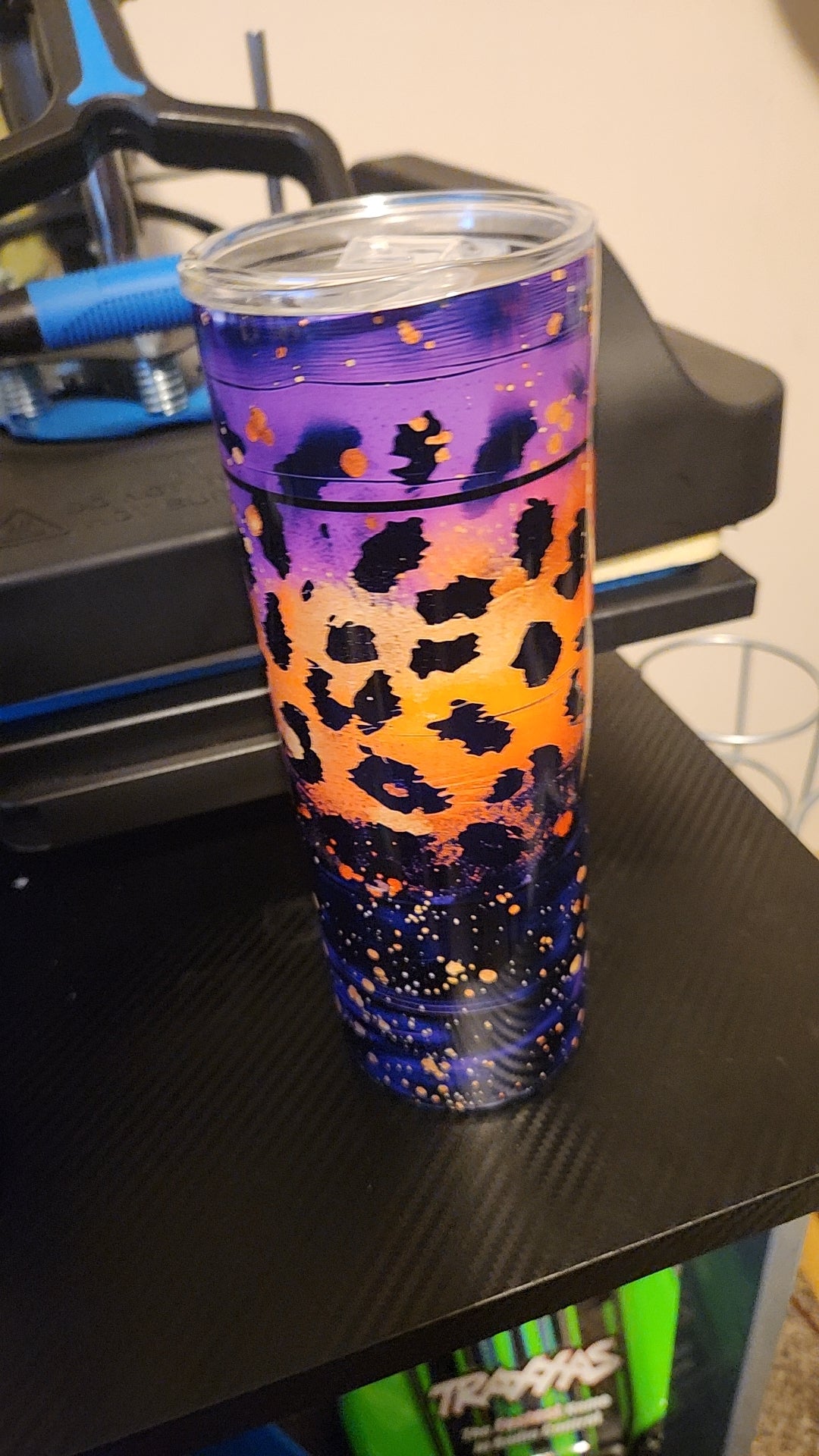 Orange and purple sublimation tumbler