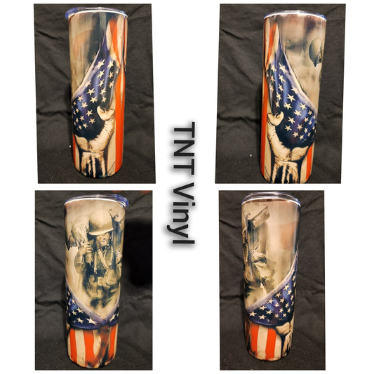 Patriotic Flag Sublimation Tumbler