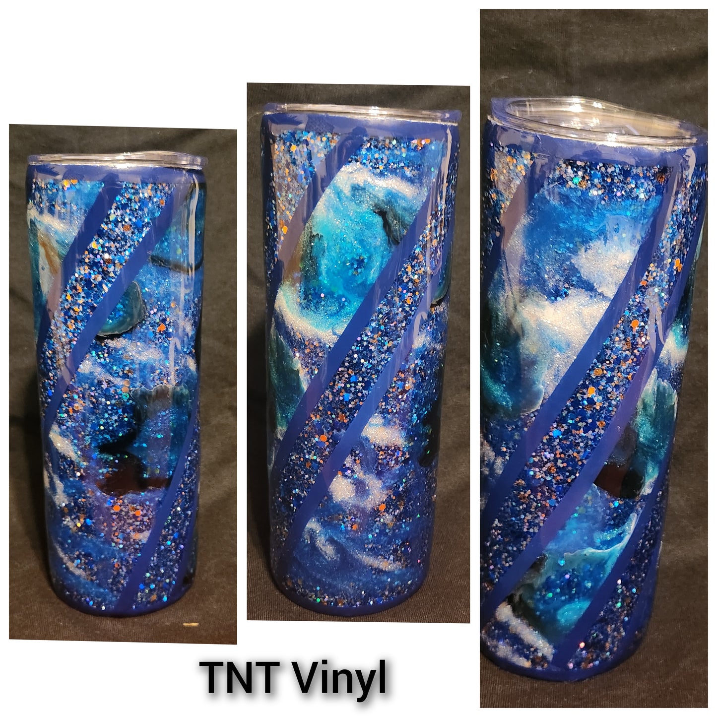 Blue Twisted Chaos Epoxy Tumbler