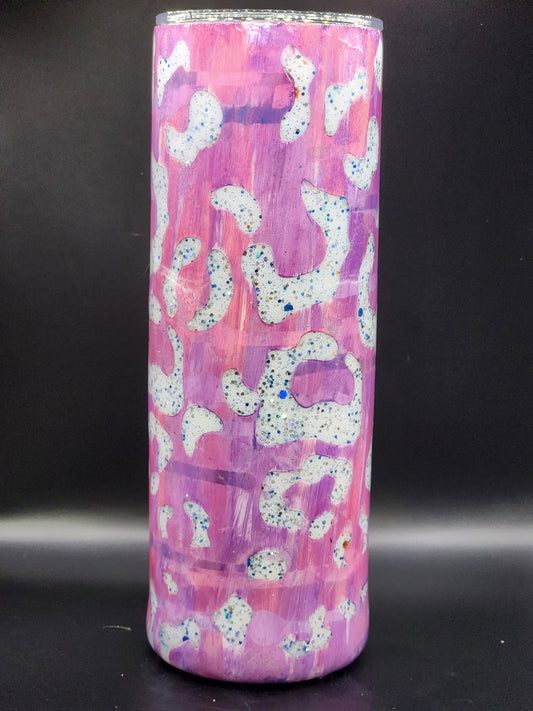 Leopard peekaboo 20oz skinny epoxy tumbler