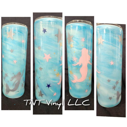 Mermaid epoxy tumbler