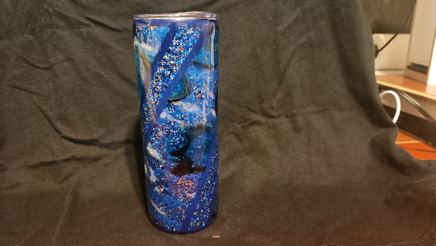 Blue Twisted Chaos Epoxy Tumbler